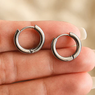 Aros Argolla Acero Inoxidable 10mm Unisex