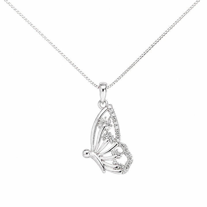 Collar Mariposa Circón Plata 925  1