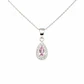 Collar Gota Circón Rosa Plata Ley 925 - Miniatura 1