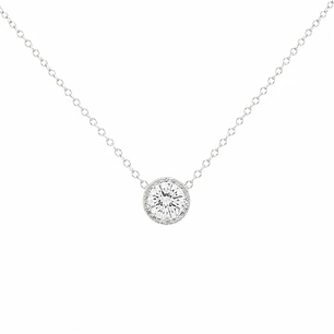 Collar Punto de Luz Circón Plata Ley 925