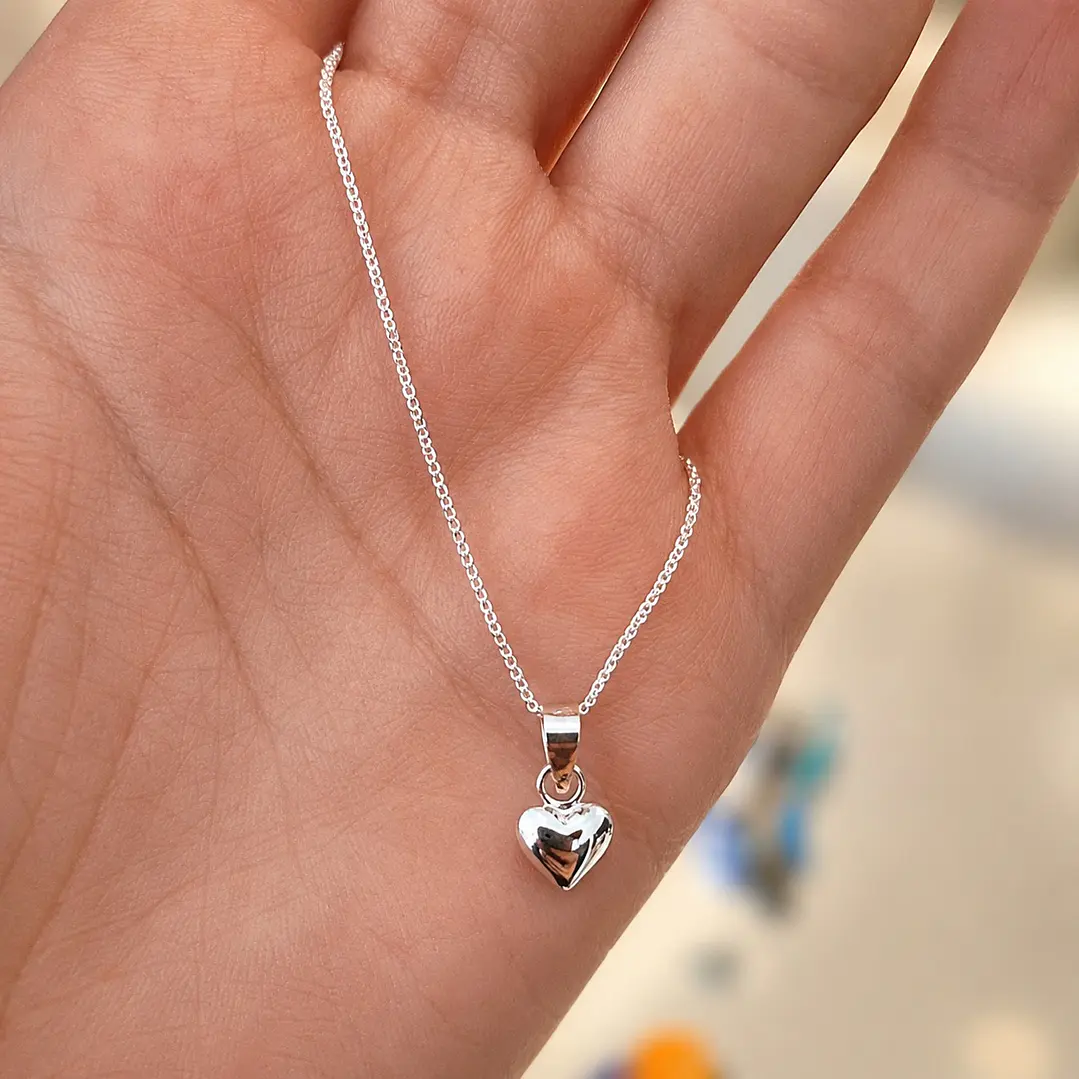 Collar Corazón Minimalista Plata Ley 925 4