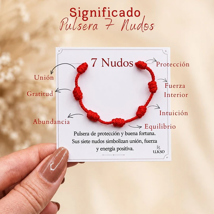 Pulsera Hilo Rojo 7 Nudos Protección Energía Positiva  3