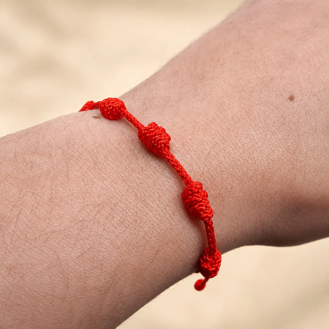 Pulsera Hilo Rojo 7 Nudos Protección Energía Positiva  4