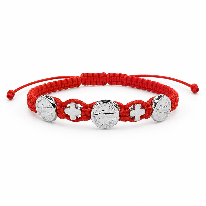 Pulsera Hilo Rojo San Benito Cruz Protección 1