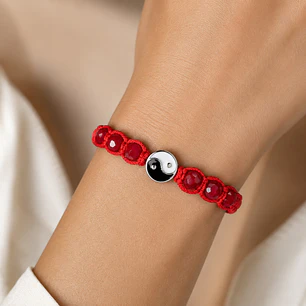 Pulsera Hilo Rojo Yin Yang 