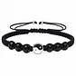 Pulsera Yin Yang Hilo Negro Cristal Acero Inoxidable - Miniatura 1