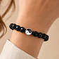 Pulsera Yin Yang Hilo Negro Cristal Acero Inoxidable - Miniatura 2