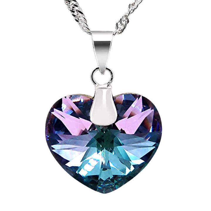 Collar con Cristal Austriaco Tornasol en Plata 925  1