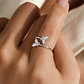 Anillo Ajustable de Mariposa con Circón en Plata Ley 925 - Miniatura 2