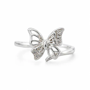 Anillo Ajustable Mariposa en Plata Ley 925