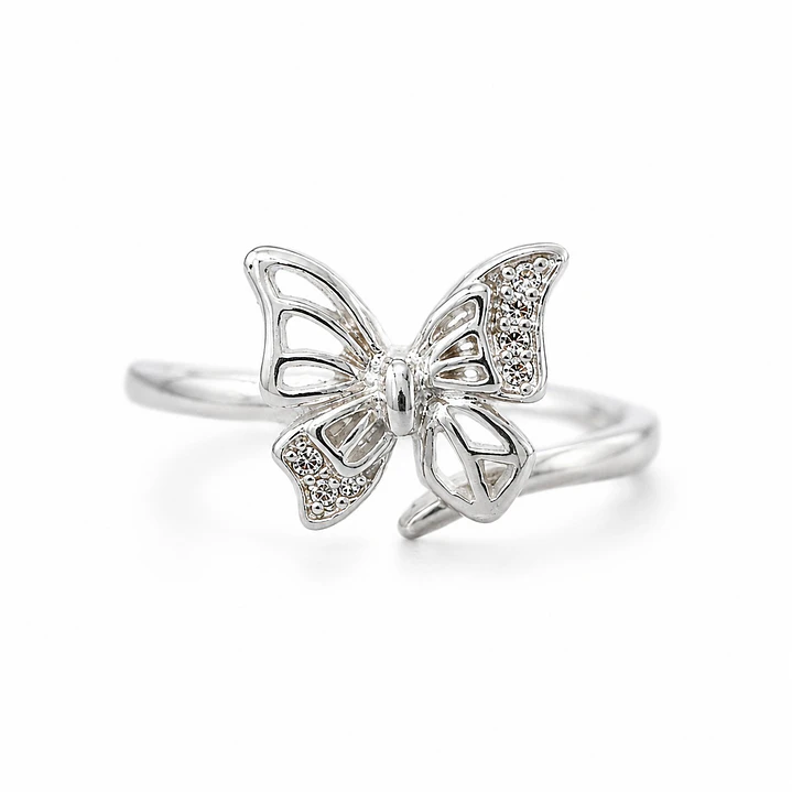 Anillo Ajustable Mariposa en Plata Ley 925 1