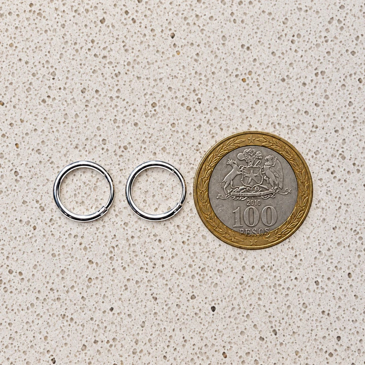 Aros Argolla Lisa 12mm Plata Ley 925   3