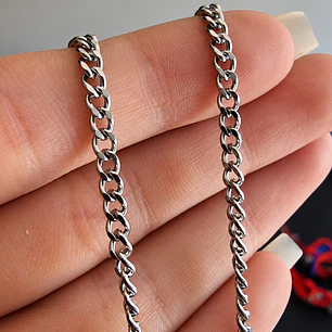 Cadena Cubana 3mm Acero Inoxidable 70cm