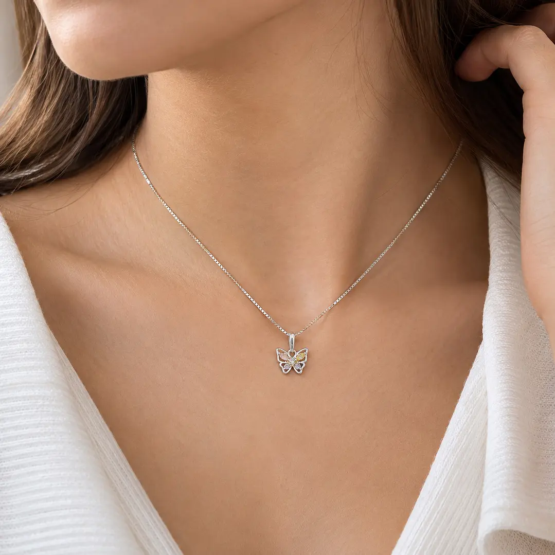 Collar Mariposa Minimalista Plata Ley 925 2