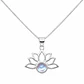 Collar Flor de Loto con Piedra Luna Plata Ley 925 - Miniatura 1