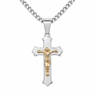 Collar Crucifijo en Acero Inoxidable
