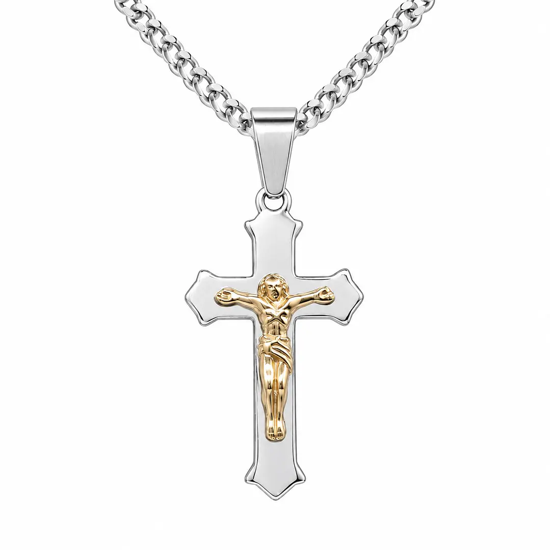 Collar Crucifijo en Acero Inoxidable 1