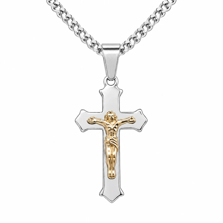 Collar Crucifijo en Acero Inoxidable 1