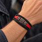Pulsera Cuero Árbol de la Vida Roja Acero Inoxidable - Miniatura 2