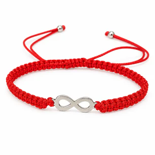 Pulsera Hilo Rojo Infinito Acero Inoxidable
