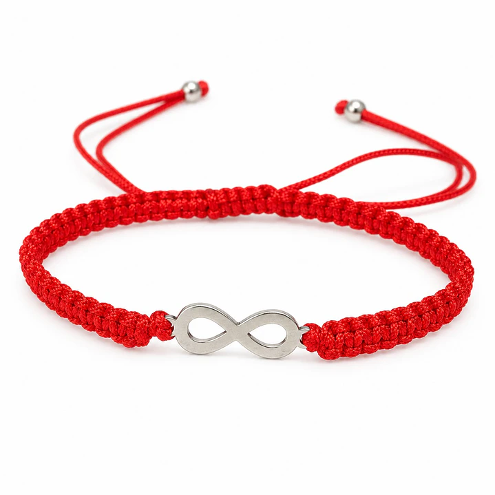 Pulsera Hilo Rojo Infinito Acero Inoxidable 1