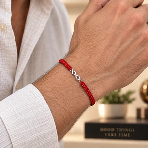 Pulsera Hilo Rojo Infinito Plata 925