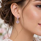 Aros Colgante Flor de Cerezo Sakura Plata Ley 925   - Miniatura 2