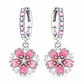 Aros Colgante Flor de Cerezo Sakura Plata Ley 925   - Miniatura 1
