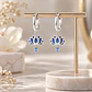 Aros Colgante Flor de Loto Plata Ley 925   - Miniatura 3