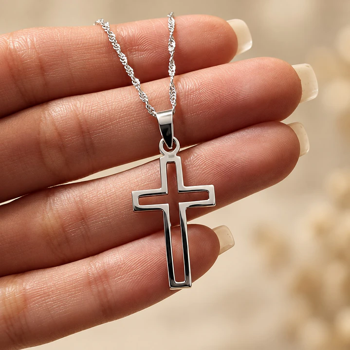 Collar Cruz Plata 925 Unisex 2