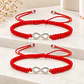 Pack 2 Pulsera Hilo Rojo Infinito Pareja Acero Inoxidable - Miniatura 2