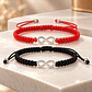 Pack 2 Pulsera Hilo Negro y Rojo Infinito Acero Inoxidable - Miniatura 2
