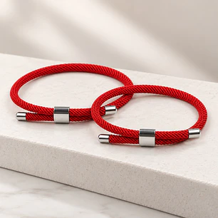 Pack 2 Pulsera Hilo Rojo Acero Inoxidable