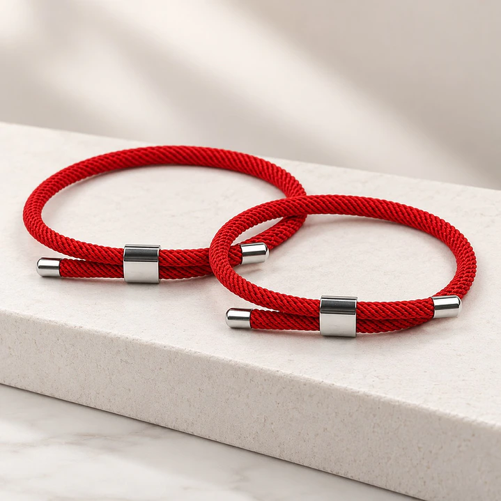 Pack 2 Pulsera Hilo Rojo Acero Inoxidable 2