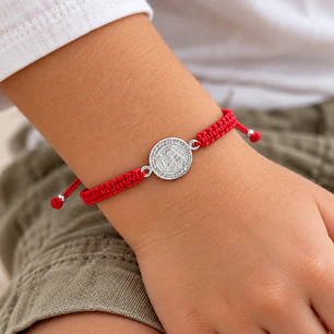 Pulsera Hilo Rojo Infantil para Niño Plata 925