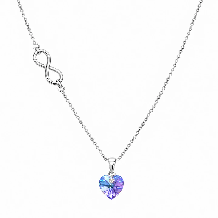 Collar Infinito Corazón Cristal Plata 925  8