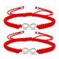Pack 2 Pulsera Hilo Rojo Infinito Pareja Acero Inoxidable - Miniatura 1