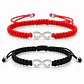 Pack 2 Pulsera Hilo Negro y Rojo Infinito Acero Inoxidable - Miniatura 1