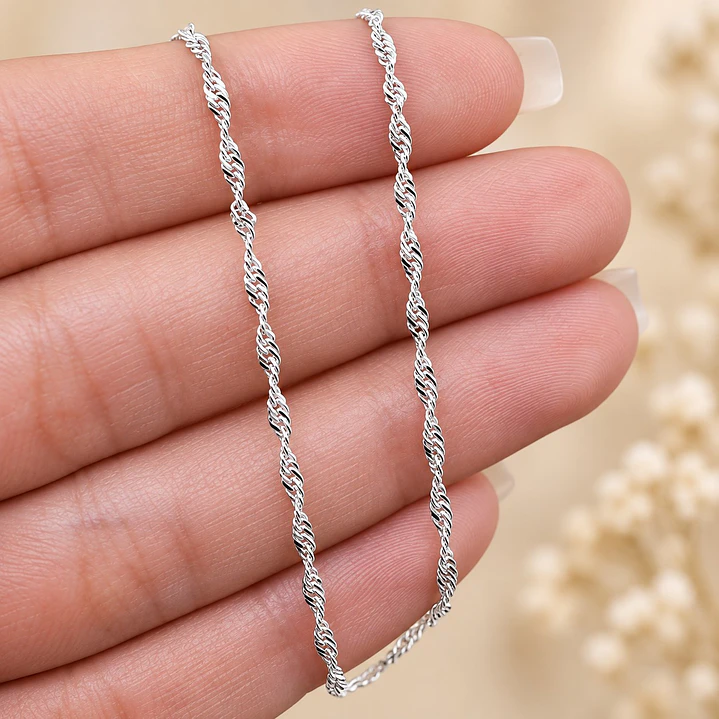 Cadena Singapur 1.5 mm 60cm Plata 925 Unisex 3