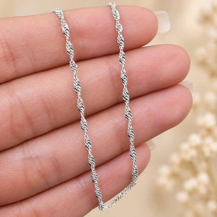 Cadena Singapur 1.5 mm 50cm Plata 925 Unisex