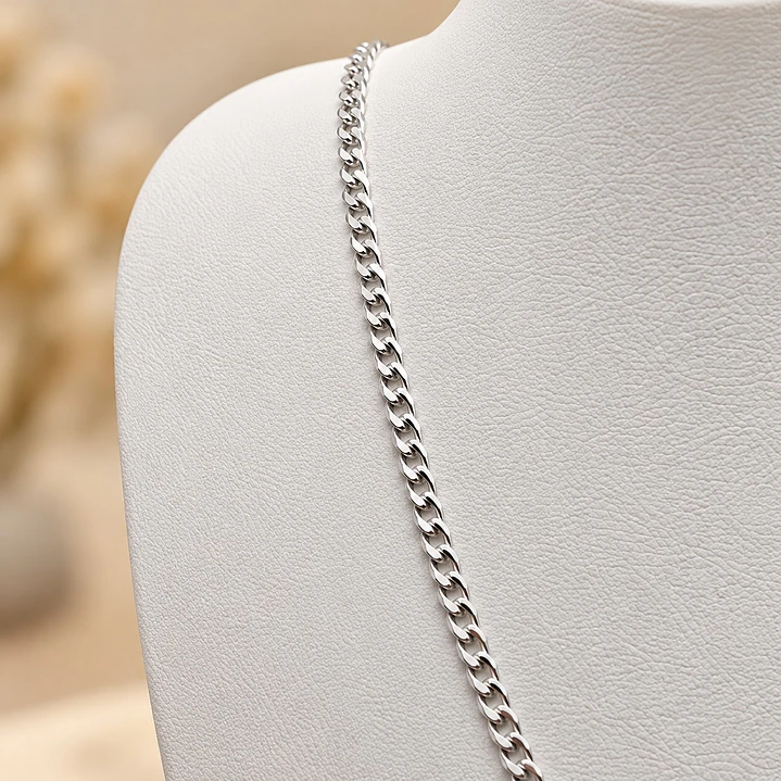 Cadena Grumet 2.4mm 60cm Plata 925 Unisex 3