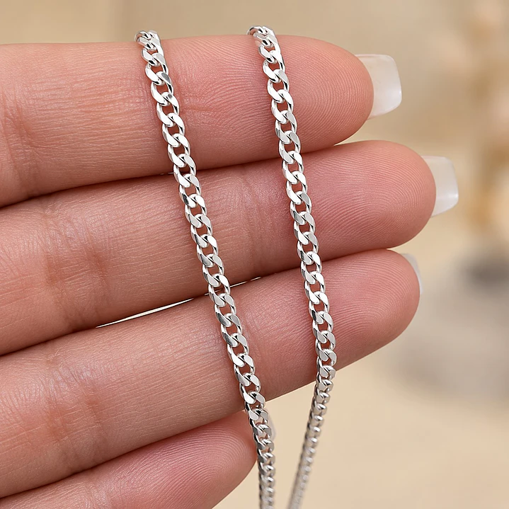 Cadena Grumet 2.4mm 60cm Plata 925 Unisex 4