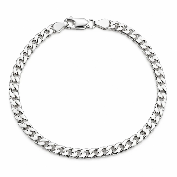 Pulsera Hombre en Plata 925 3mm Estilo Grumet  1
