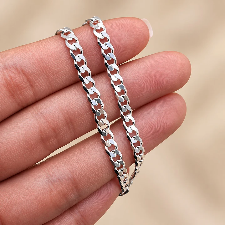 Pulsera Hombre en Plata 925 3mm Estilo Grumet  5