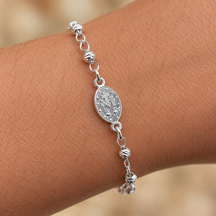 Pulsera Virgen María Plata 925 3