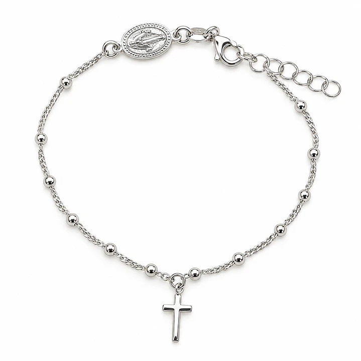 Pulsera Virgen María Cruz Plata 925 1