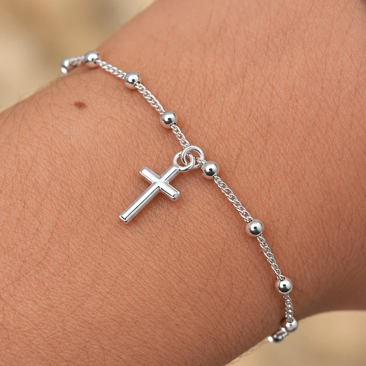 Pulsera Virgen María Cruz Plata 925 2
