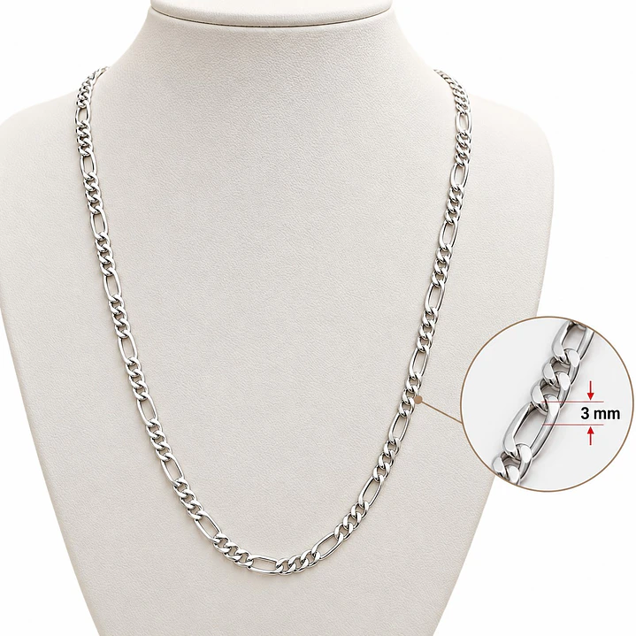 Cadena Estilo Cartier 3mm 50cm Plata 925 Unisex 3