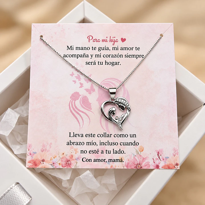 Collar Mamá e Hija Plata 925 con Tarjeta Emotiva | Regalo para Hija | Edición Limitada 5