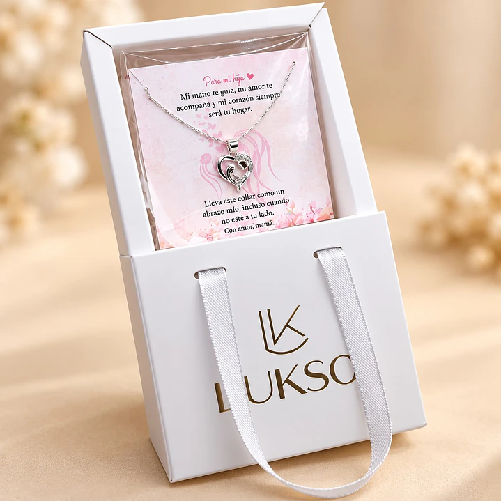 Collar Mamá e Hija Plata 925 con Tarjeta Emotiva | Regalo para Hija | Edición Limitada 6
